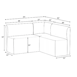 3pc Cora Dining Set With Chair And 2 Banquettes - Threshold™ -Whalen Furniture GUEST 715b0cb6 6d32 4815 9230 177e091caaf0