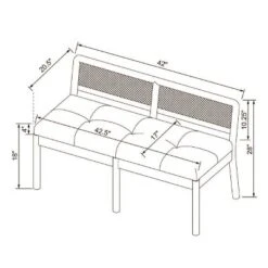 Woodspring Caned Back Bench Dark Walnut/Cream - Threshold™ Designed With Studio McGee -Whalen Furniture GUEST 72e83eee 470b 4541 b993 8dc785fc090c