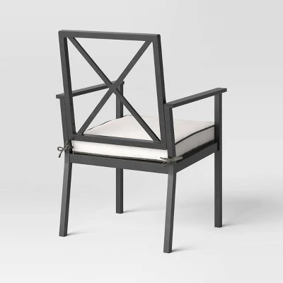 2pc Searsburg Aluminum Outdoor Patio Dining Chairs Arm Chairs Black - Threshold™ 4 2pc Searsburg Aluminum Outdoor Patio Dining Chairs Arm Chairs Black - Threshold™ - Image 2