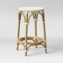 Perry Rattan Backless Woven Counter Height Barstool Cream - Threshold™ -Whalen Furniture GUEST 756c45bb 88d6 4f47 96eb 9eee37f55a65
