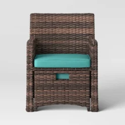 Halsted 5pc Wicker Small Space Patio Furniture Set - Threshold -Whalen Furniture GUEST 7da52616 f807 45db b6ea bca278143673