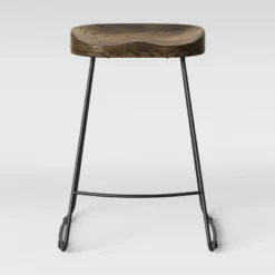 Hull Low Back Wood/Metal Counter Height Barstool - Threshold™ -Whalen Furniture GUEST 8052f369 813c 40b6 b5ad 0430ec8d2b7a
