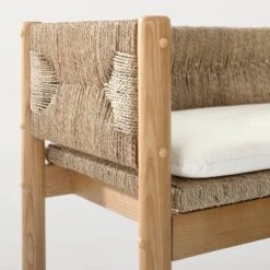 Elden Wood Bench With Woven Back And Loose Cushion Seat - Threshold™ Designed With Studio McGee -Whalen Furniture GUEST 80c860d6 fb10 4439 978d 5bcb29b2d57b 1
