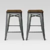 Set Of 2 Hampden Industrial 24" Counter Height Barstool Natural Metal - Threshold™