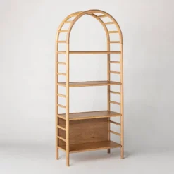 72" Holladay Curved Wooden Bookcase - Threshold™ Designed With Studio McGee -Whalen Furniture GUEST 84aacca0 2437 4d03 8b04 6e3f30c27fb1