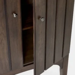 Palma Arched Fluted Cabinet Dark Brown - Threshold™ Designed With Studio McGee: Hardwood Frame, 2 Shelves, MDF Surface -Whalen Furniture GUEST 86c31043 7e0c 4dd8 8bf2 d1df21e96cf5