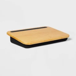 Bamboo Lap Desk With Powerbank And Charging Cable Brown/Black - Threshold™ -Whalen Furniture GUEST 8883f6ad 0fb5 4d88 83ff 5f9a6ad730c4
