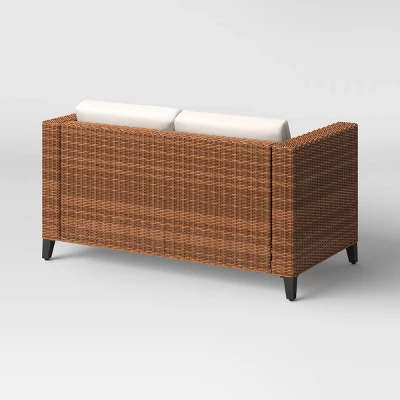 Brookfield Steel Wicker Loveseat - Light Brown - Threshold™ 5 Brookfield Steel Wicker Loveseat - Light Brown - Threshold™ - Image 3