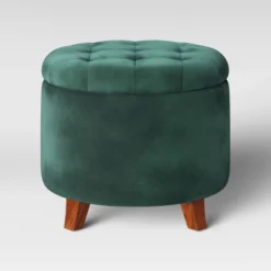 Tufted Round Storage Ottoman - Threshold -Whalen Furniture GUEST 8b462eb1 b29f 4321 ac3f 6b969ee2a18b