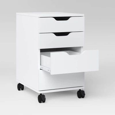 Loring Rolling Cabinet White - Threshold™: Mobile Office Furniture Set With Drawers 4 Loring Rolling Cabinet White - Threshold™: Mobile Office Furniture Set With Drawers - Image 2