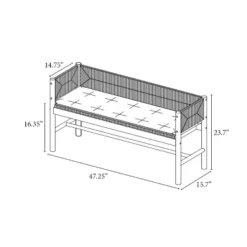 Elden Wood Bench With Woven Back And Loose Cushion Seat - Threshold™ Designed With Studio McGee -Whalen Furniture GUEST 8f053347 15e4 4064 81c1 72a38bf0a4d6