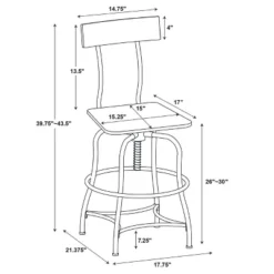 Woodsboro Adjustable Barstool Brown - Threshold™ -Whalen Furniture GUEST 903ef517 750c 4295 b38c e2e98a58e49b