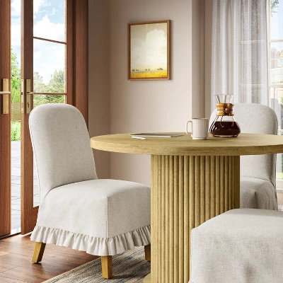 Replacement Ruffled Slipcover Only For Rounded Back Dining Chair - Threshold™ 11 Replacement Ruffled Slipcover Only For Rounded Back Dining Chair - Threshold™ - Image 9