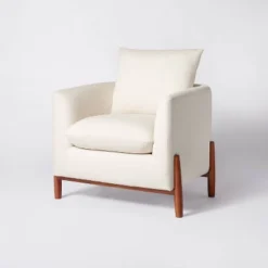 Elroy Faux Shearling Accent Chair With Wood Legs - Threshold™ Designed With Studio McGee -Whalen Furniture GUEST 92cdde9c f944 4b57 a938 462963d536a2