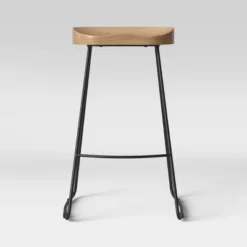 Hull Low Back Barstool Wood/Metal - Threshold -Whalen Furniture GUEST 94c2a590 54b9 4e8d 8e3a 2a073684c565