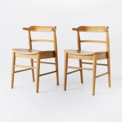 2pk Kaysville Curved Back Wood Dining Chair - Threshold™ Designed With Studio McGee -Whalen Furniture GUEST 96181127 0bb6 41a1 999c 8f5d44c53b74