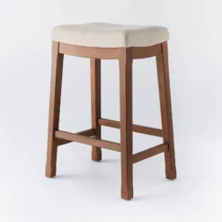 Candor Wood And Upholstered Saddle Counter Height Barstool - Threshold™ -Whalen Furniture GUEST 9752c844 5eab 4428 9bc4 84b07e39c310
