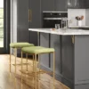 Orion Luxe Backless Counter Height Barstool With Brass Legs Olive Green Velvet - Threshold™ 2 Orion Luxe Backless Counter Height Barstool With Brass Legs Olive Green Velvet - Threshold™ -Whalen Furniture GUEST 9782c4d4 e36f 4263 acb3 9ef25df52a68