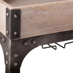 Franklin Bar Cart And Wine Rack Weathered Gray - Threshold™ -Whalen Furniture GUEST 999f1629 e0ab 4692 9a9e 8313a8429fea