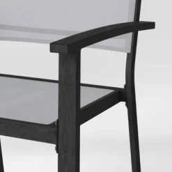 2pc Ryegate Weathered Teak Sling Outdoor Patio Dining Chairs Arm Chairs Gray - Threshold™ -Whalen Furniture GUEST 9be3cb3a acf0 4a9f bdb8 621b94a63f73