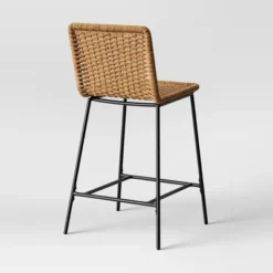 Wasson Woven Metal Leg Counter Height Barstool Tan - Threshold™ -Whalen Furniture GUEST 9c2c977c 3581 4935 8100 e53c15df4513