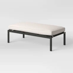 Ryegate 2pc 4' Mini Patio Daybed With Ottoman Weathered Teak - Threshold™ -Whalen Furniture GUEST 9c5dc5eb c01a 48d7 92cd b0baa9bb564c