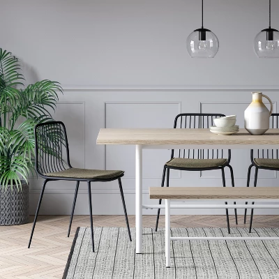 Set Of 2 Sodra Rounded Seat Wire Dining Chair Black - Threshold™ 3 Set Of 2 Sodra Rounded Seat Wire Dining Chair Black - Threshold™