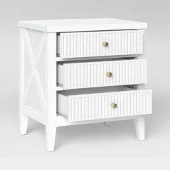 Wrentham Beadboard Farmhouse 3 Drawer Nightstand White - Threshold™ -Whalen Furniture GUEST 9ed7fc48 a90d 4ecd 8fe5 c020545e0a69