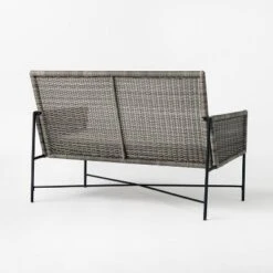 Wicker & Metal X Frame Patio Loveseat - Gray - Threshold™ Designed With Studio McGee -Whalen Furniture GUEST a007800d 2bb8 49be 8c3b 00a66dcf20a9