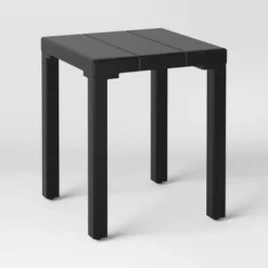Beech Faux Slats Patio Accent Table Black - Threshold™ -Whalen Furniture GUEST a179200a 3817 42d9 9f19 5940d7f998ad