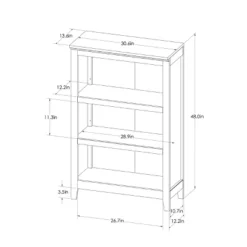 48" Carson 3 Shelf Bookcase - Threshold 17 48" Carson 3 Shelf Bookcase - Threshold -Whalen Furniture GUEST a35a203d 2822 4d50 8eed 8de12cce8680