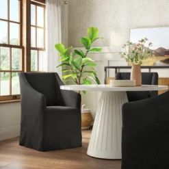 Replacement Slipcover Only For Sloped Arm Dining Chair - Threshold™ -Whalen Furniture GUEST ab070a95 d8d7 475e 8781 2761d5bb61ea