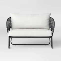 Mackworth Rope Patio Loveseat - Black - Threshold™ -Whalen Furniture GUEST ada3f823 ecf5 43e9 ac51 1cfc88166e37