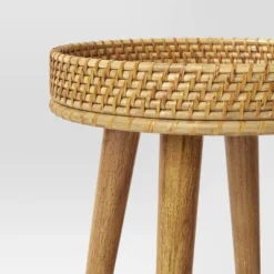 Round Natural Woven Accent Table - Threshold™ -Whalen Furniture GUEST b27ff563 94ad 4dae 96e3 780043038f55