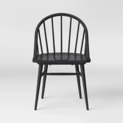 2pk Adwolf Rounded Spindle Dining Chairs Black - Threshold™ -Whalen Furniture GUEST b73366f6 2ccc 4621 929a 1dd8fc28ea92