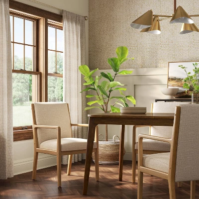 Esters Wood Arm Dining Chair Cream/Natural Wood - Threshold™ 3 Esters Wood Arm Dining Chair Cream/Natural Wood - Threshold™
