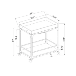 Franklin Bar Cart And Wine Rack Weathered Gray - Threshold™ -Whalen Furniture GUEST baddc049 bc6c 41a3 9626 2f6e9e0bb00f