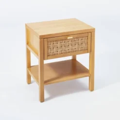 Palmdale Nightstand Woven 1 Drawer Natural - Threshold™ Designed With Studio McGee -Whalen Furniture GUEST bbb49228 452f 4381 a61b dec8d16091c0