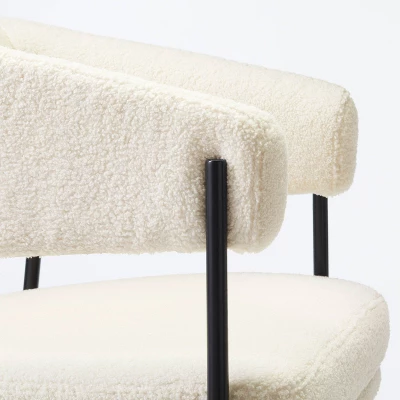 Rosemead Metal Frame And Rounded Back Faux Sherling Accent Chair Cream - Threshold™ Designed With Studio McGee 4 Rosemead Metal Frame And Rounded Back Faux Sherling Accent Chair Cream - Threshold™ Designed With Studio McGee - Image 2