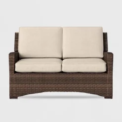 Halsted Wicker Patio Loveseat - Threshold -Whalen Furniture GUEST c10eda52 f2ba 4abd b5cc 50b37118c7ba