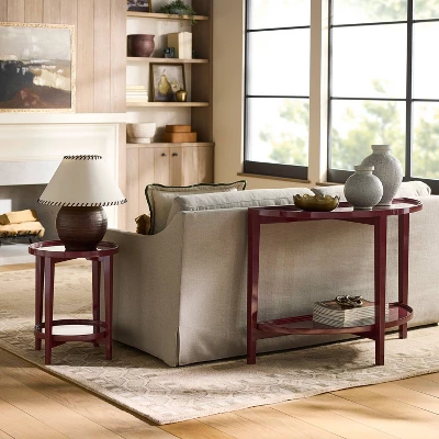 Console Table Lacquer Finish Dark Red - Threshold™ Designed With Studio McGee 3 Console Table Lacquer Finish Dark Red - Threshold™ Designed With Studio McGee