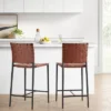 Wellfleet Woven Faux Leather Metal Base Counter Height Barstool - Threshold™ 1 Wellfleet Woven Faux Leather Metal Base Counter Height Barstool - Threshold™ -Whalen Furniture GUEST c67e930e c13c 40c6 a012 e52073826fef