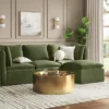 Haven Velvet Modular French Seam Sofa Ottoman Dark Green - Threshold™