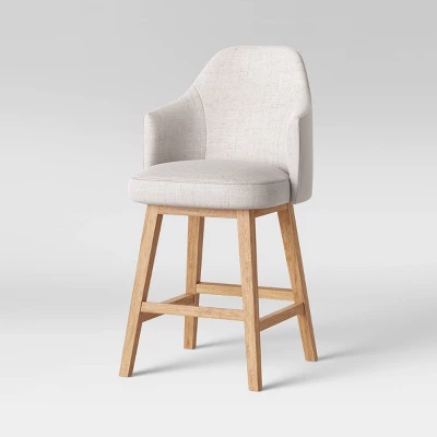 Kinston Swivel Curved Back Upholstered Counter Height Barstool - Threshold™ 11 Kinston Swivel Curved Back Upholstered Counter Height Barstool - Threshold™ - Image 9