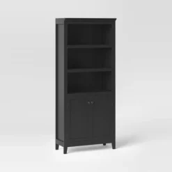 72" Carson 5 Shelf Bookcase With Doors - Threshold -Whalen Furniture GUEST c99ab1ed 236d 46d0 bdd4 3e4025da50bb