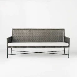 Wicker & Metal X Frame Patio Sofa - Gray - Threshold™ Designed With Studio McGee -Whalen Furniture GUEST cc70c42f 8a55 439d 94fa 2f1b97698daa
