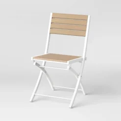 Bryant 4pk Faux Wood Folding Patio Bistro Chairs - White/Light Wood - Threshold™ -Whalen Furniture GUEST cda19edb 3bce 4168 b69f 51ef9599cbbd