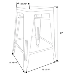 Set Of 2 Hampden Industrial 24" Counter Height Barstool Natural Metal - Threshold™ -Whalen Furniture GUEST ce048798 02a7 4c5f 85a3 f37215469cab