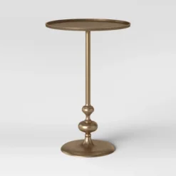 Londonberry Turned Accent Table Brass - Threshold -Whalen Furniture GUEST d25fc13c e72a 48a7 a4ae 5073d83ccc11
