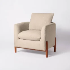 Elroy Faux Shearling Accent Chair With Wood Legs - Threshold™ Designed With Studio McGee -Whalen Furniture GUEST d2aaa7f2 8c06 44f1 abf1 b3fabc558dc9
